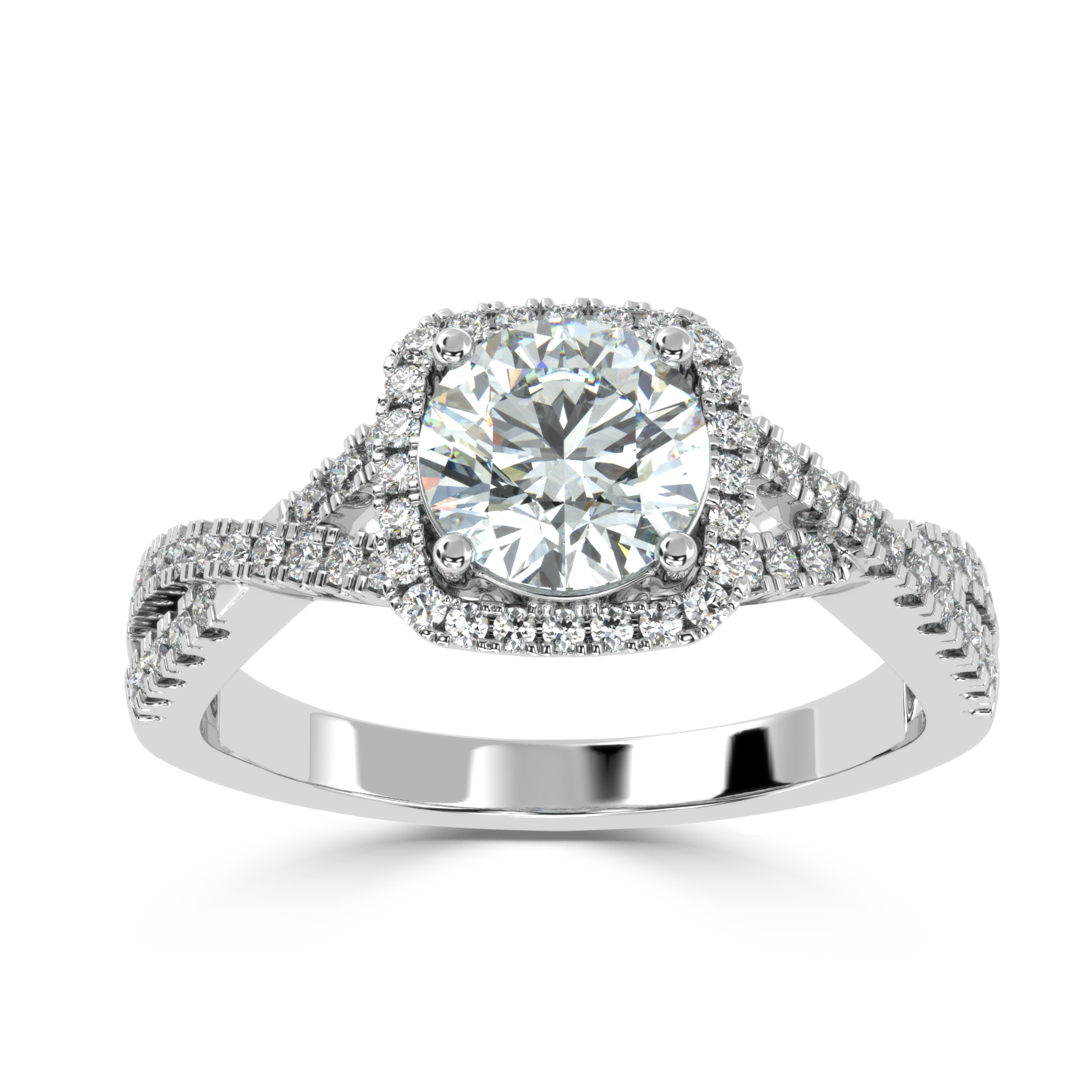 Buy 1.03Ct Multirow Natural Diamond Ring | SolitaireKart